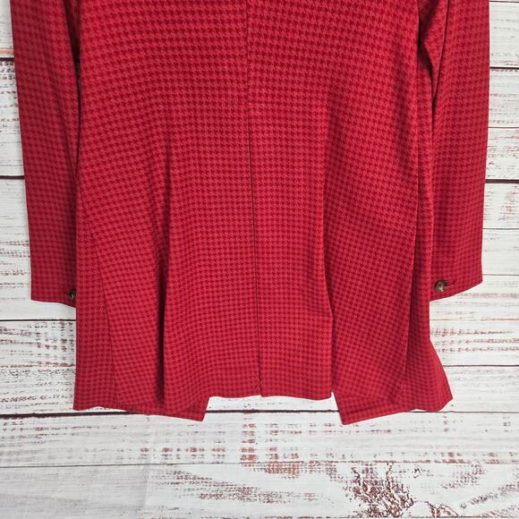 Cabi Celebration Red Houndstooth Jacket XS Casual Dressy Chic Vamp Classic Coat - Picture 8 of 16